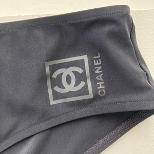 CHANEL NEW logo black full coverage swim bottom (Womens size 42 M/L)
